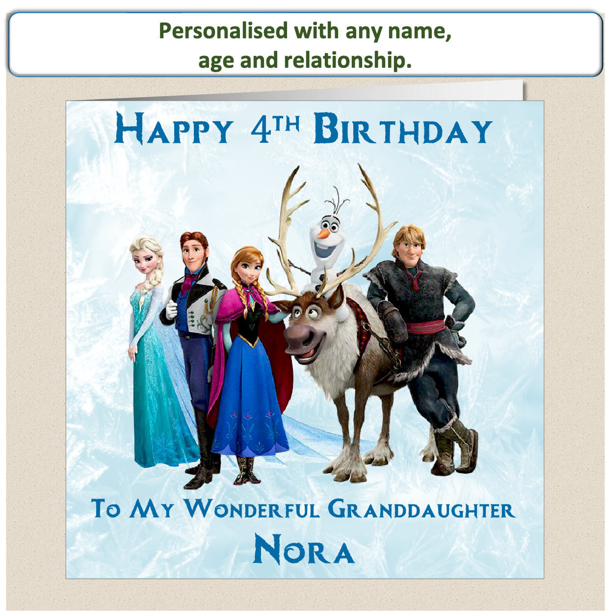Personalised Frozen Elsa Birthday Card - 4-8 -FRZ1