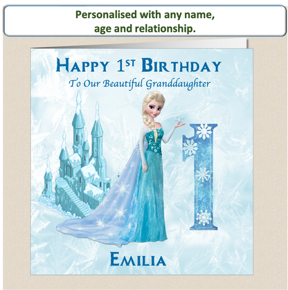 Personalised Frozen Elsa Birthday Card - 1-3 - FRZ2