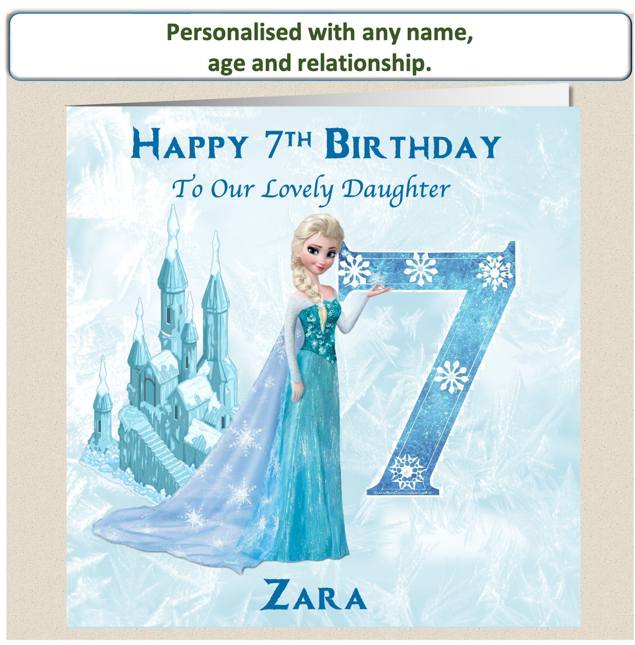 Personalised Frozen Elsa Birthday Card - 4-8 - FRZ2