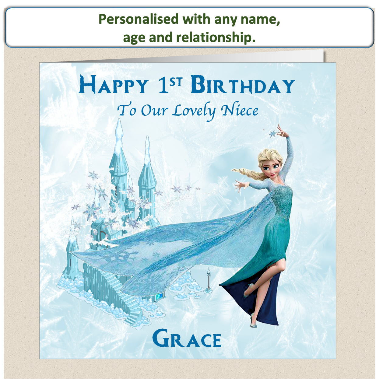 Personalised Frozen Elsa Birthday Card FRZ3 (1-3)