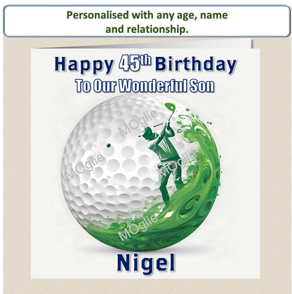 Personalised Male Golf Birthday Card 30th 40th 50th 60th GOLF5