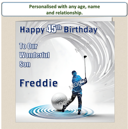 Personalised Male Golf Birthday Card 30th 40th 50th 60th - For Him GOLF6