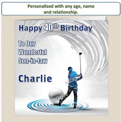 Personalised Male Golf Birthday Card 30th 40th 50th 60th - For Him GOLF6