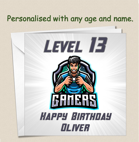 Personalised Teenager Gamer Gaming Birthday Card