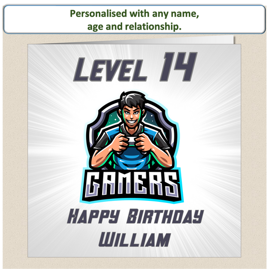 Personalised Teenager Gamer Gaming Birthday Card