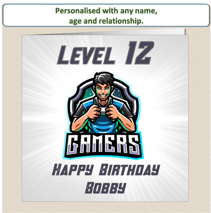 Personalised Teenager Gamer Gaming Birthday Card
