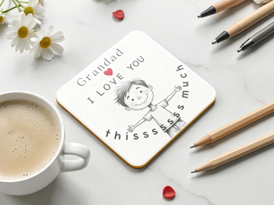 Grandad “I Love You Thissss Much” Coaster - from boy