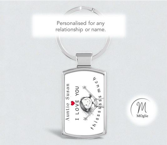 Auntie - I Love You Thissssss Much Keyring - from girl