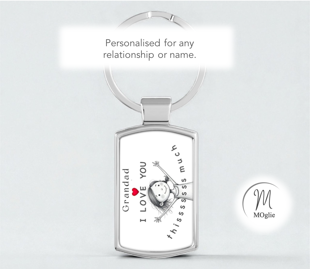 Grandad - I Love You Thissssss Much Keyring - from girl