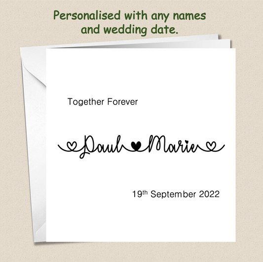 Personalised Contemporary Wedding Day Card - (Design 1)