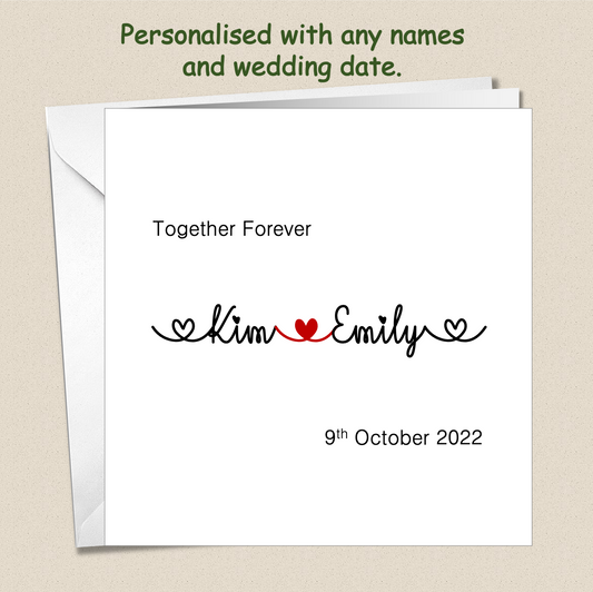 Personalised Contemporary Wedding Day Card - (Design 4)