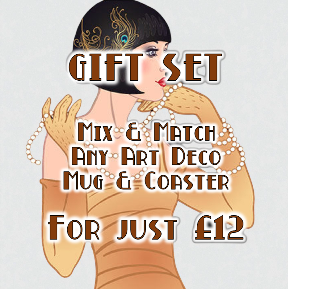 Art Deco Mug and Coaster Gift Set