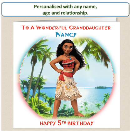 Personalised Moana Birthday Card - Moa3