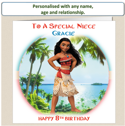 Personalised Moana Birthday Card - Moa3