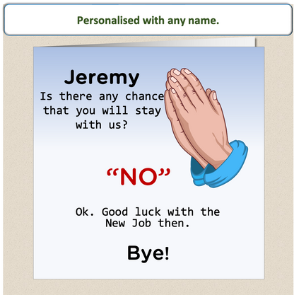 Sorry You're Leaving Card For a New Job New Job - Praying Hands