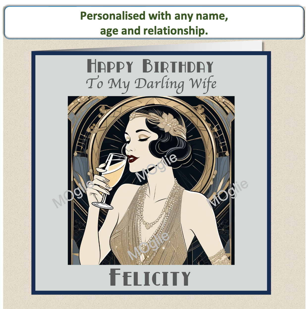 Art Deco lady, gold flapper dress, 1920's vintage style.