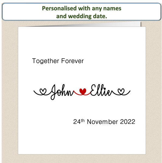 Personalised Contemporary Wedding Day Card - (Design 4)