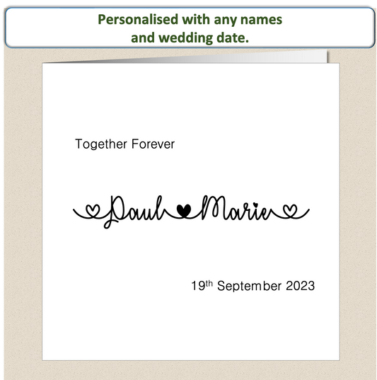 Personalised Contemporary Wedding Day Card - (Design 1)