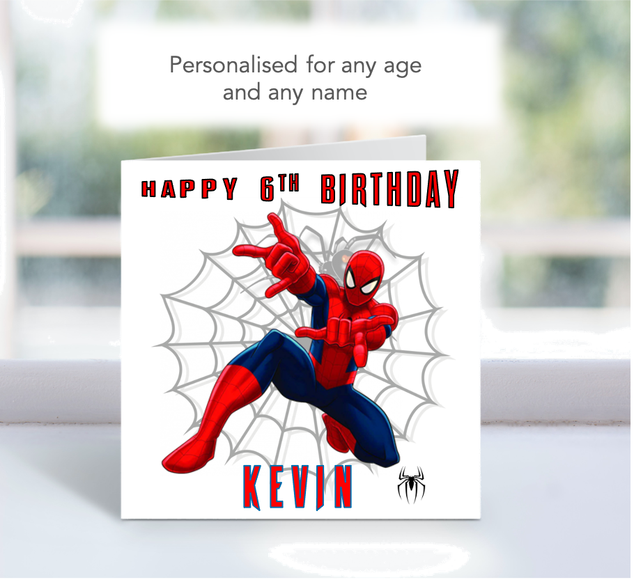 Personalised Spiderman Birthday Cards - SPID1
