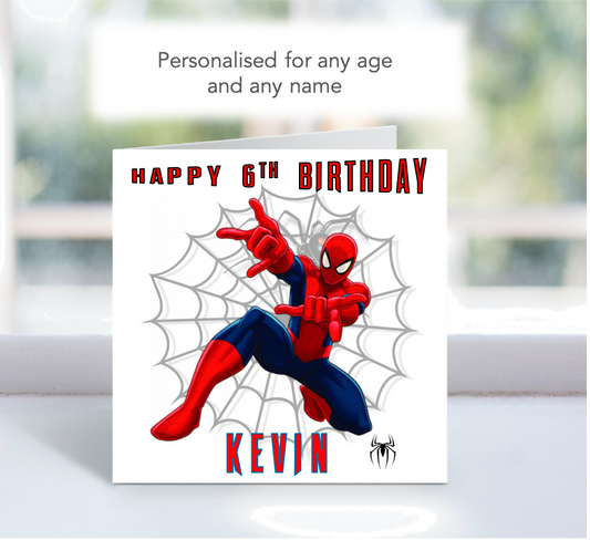 Personalised Spiderman Birthday Cards - SPID1