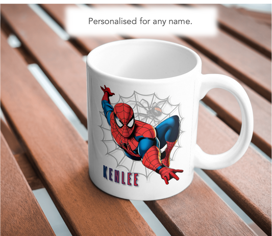 Personalised Spider-Man Mug – Custom Name Superhero Gift for Kids