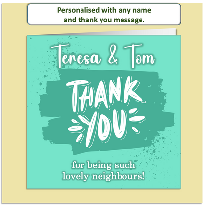 Personalised Thank You Card – Bold Brushstroke Design – Custom Name & Message
