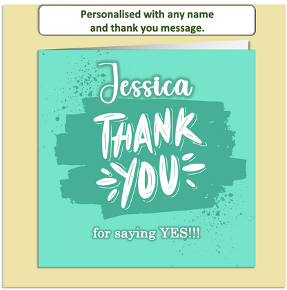 Personalised Thank You Card – Bold Brushstroke Design – Custom Name & Message