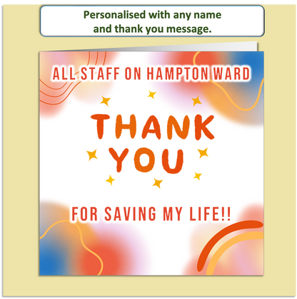 Personalised Thank You Card – Bold Celebration Design – Custom Name & Message