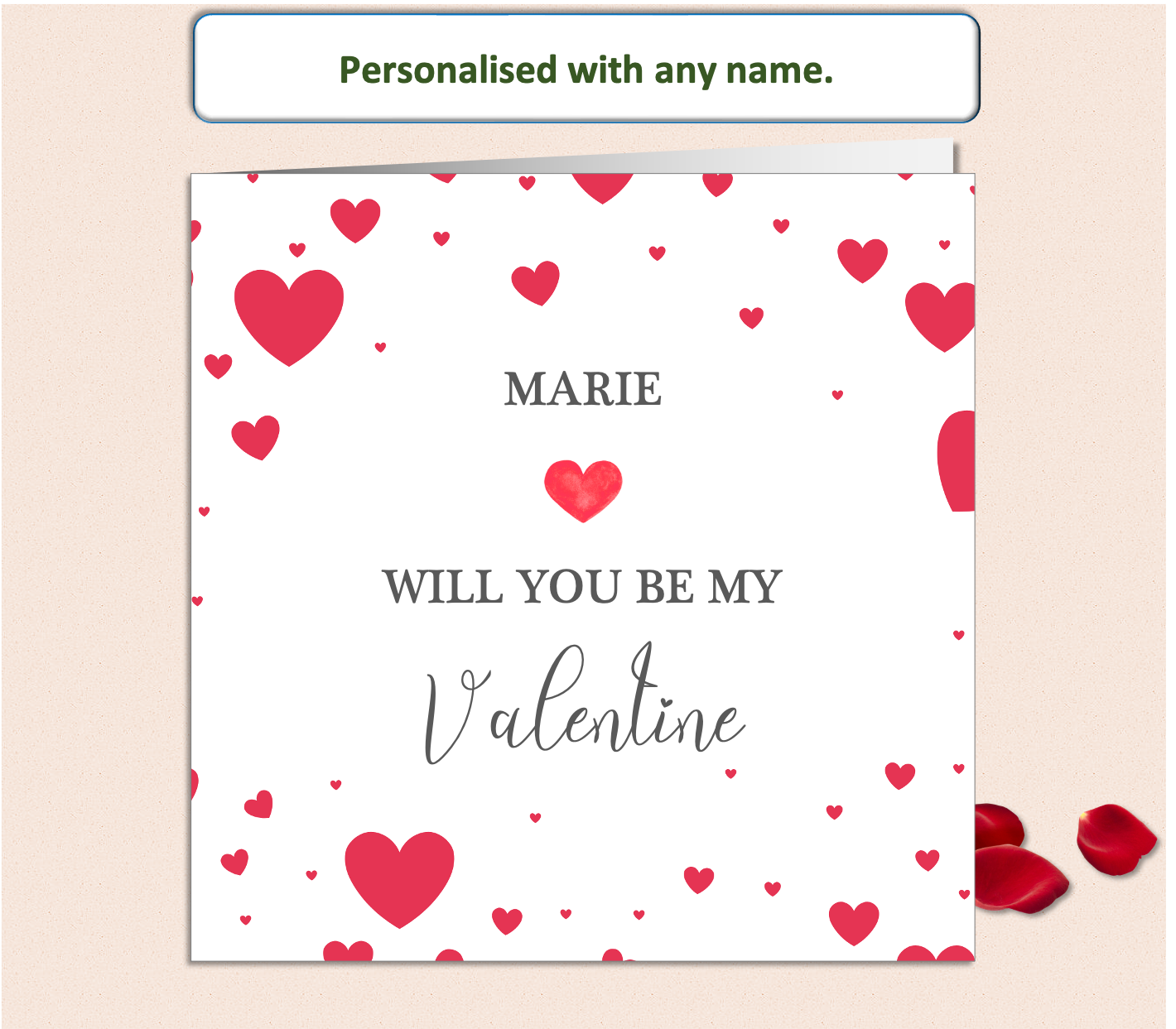Personalised Will You Be My Valentine Card