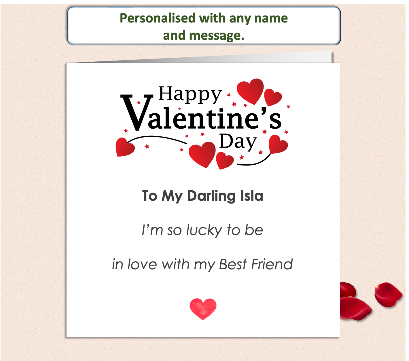 Personalised In Love With My Best Friend Valentine Card