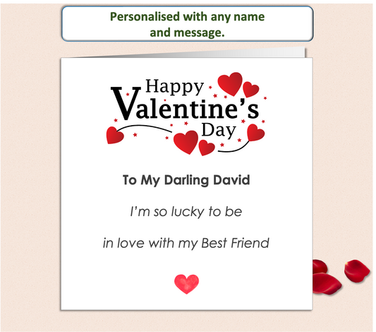 Personalised In Love With My Best Friend Valentine Card