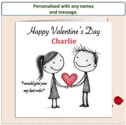 Personalised 'Mollie and Doodle' (both) Valentine Card - rolo
