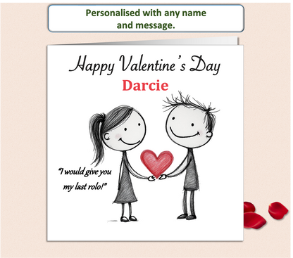 Personalised 'Mollie and Doodle' (both) Valentine Card - rolo