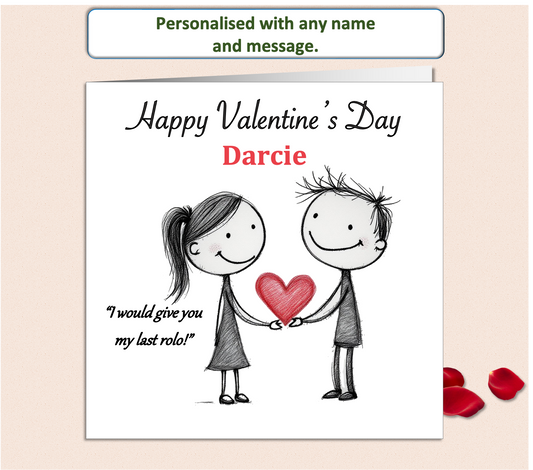 Personalised 'Mollie and Doodle' (both) Valentine Card - rolo