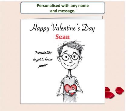 Personalised 'Mollie and Doodle' Valentine Card - I would like to get to know you