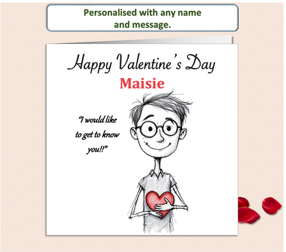 Personalised 'Mollie and Doodle' Valentine Card - I would like to get to know you
