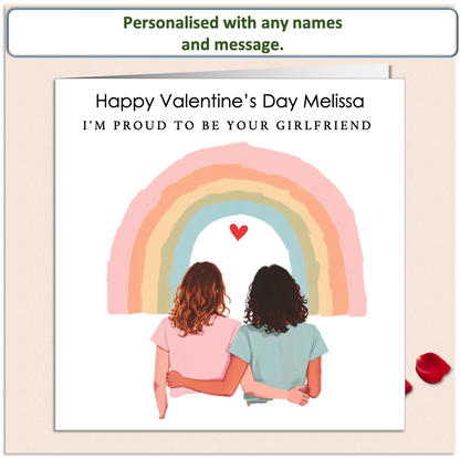 Personalised PROUD TO BE YOUR WIFE LGBTQ+ Valentine Card