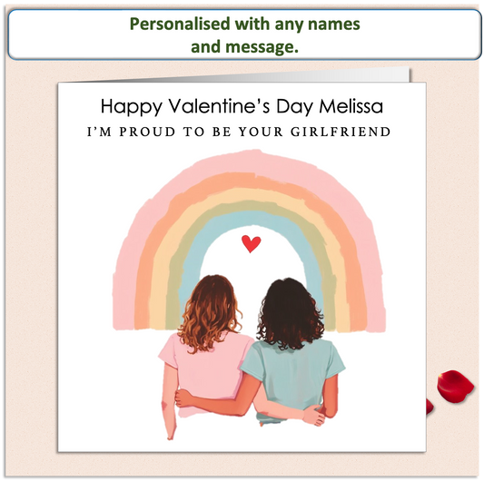 Personalised PROUD TO BE YOUR WIFE LGBTQ+ Valentine Card