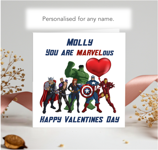 Personalised You Are MARVELous Valentine Card