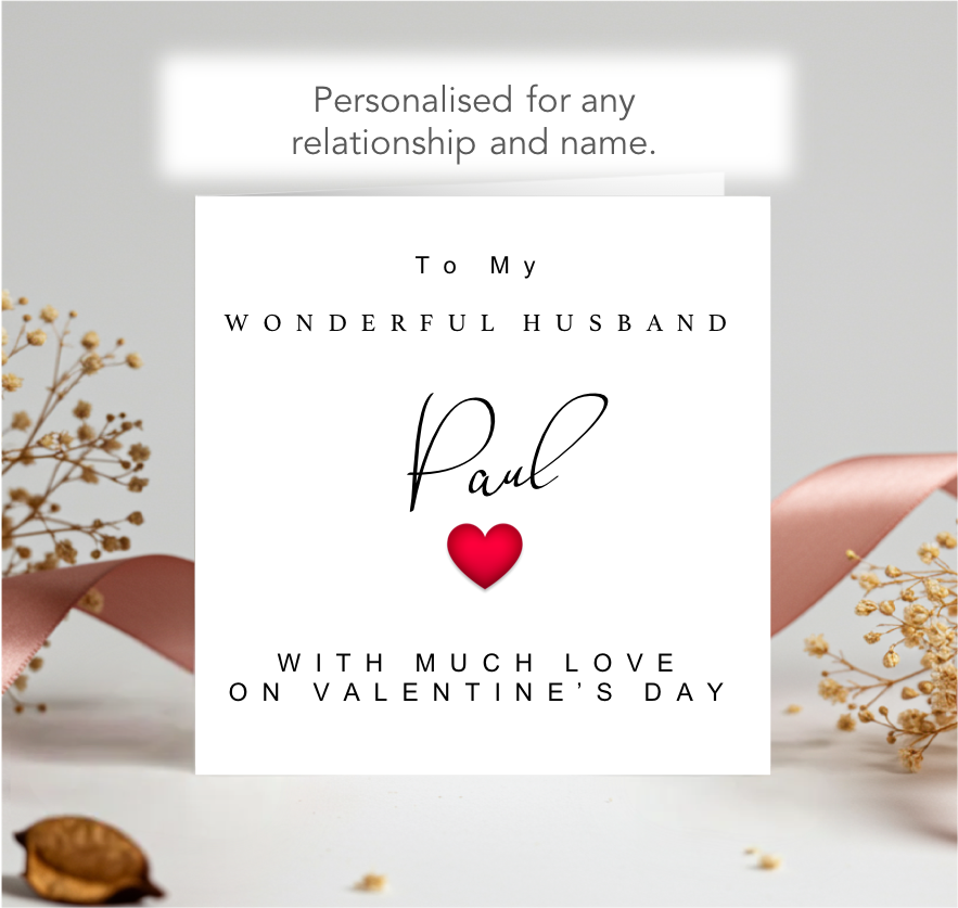 Personalised Valentine’s Card – Stylish Name & Relationship