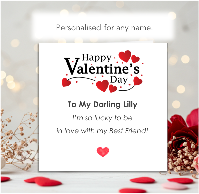 Personalised In Love With My Best Friend Valentine Card