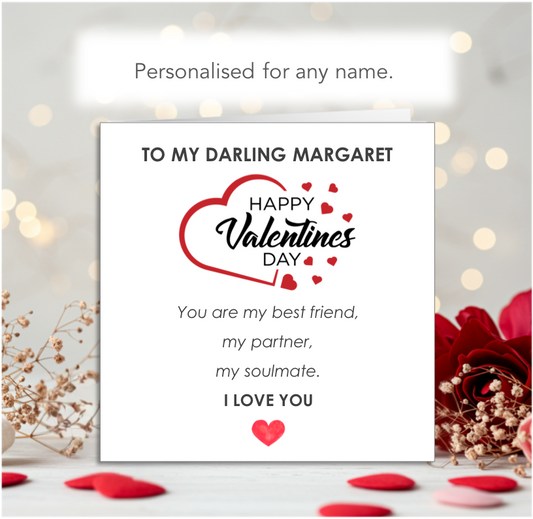 Personalised My Partner My Soulmate Valentine Card