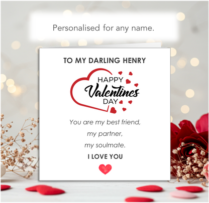 Personalised My Partner My Soulmate Valentine Card