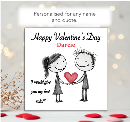 Personalised 'Mollie and Doodle' (both) Valentine Card - rolo