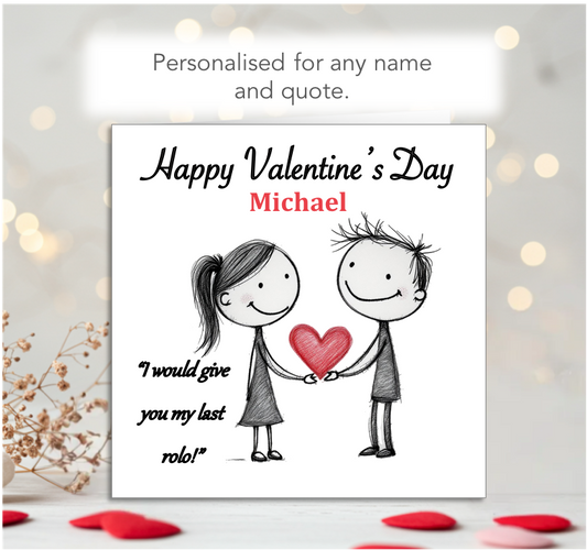 Personalised 'Mollie and Doodle' (both) Valentine Card - rolo
