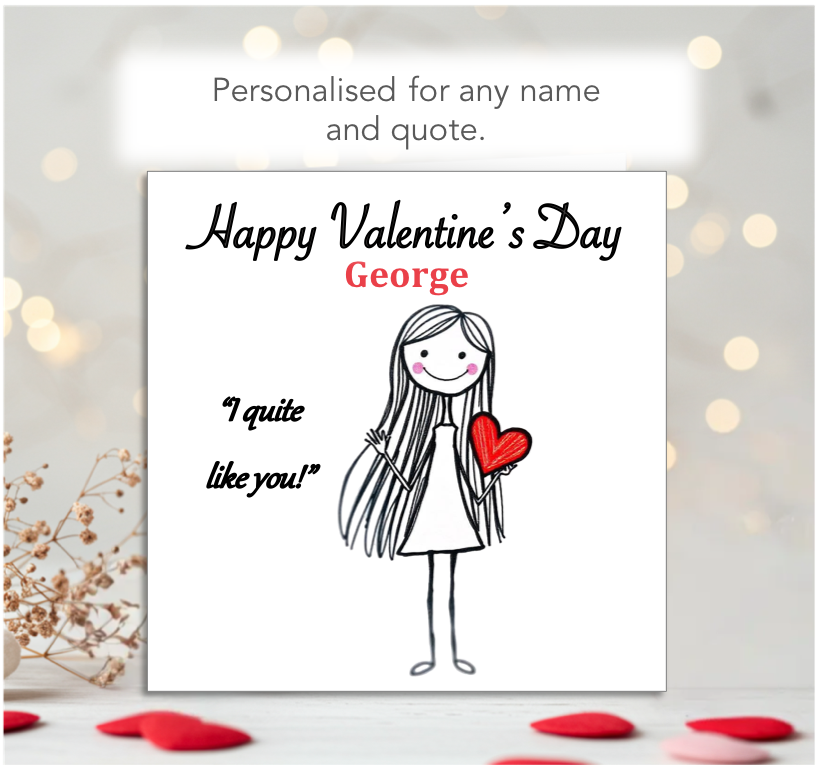 Personalised 'Mollie and Doodle' Valentine Card - quite like you