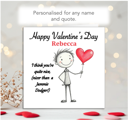 Personalised 'Mollie and Doodle' Valentine Card - jammie dodger