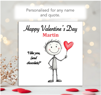 Personalised 'Mollie and Doodle' Valentine Card - chocolate