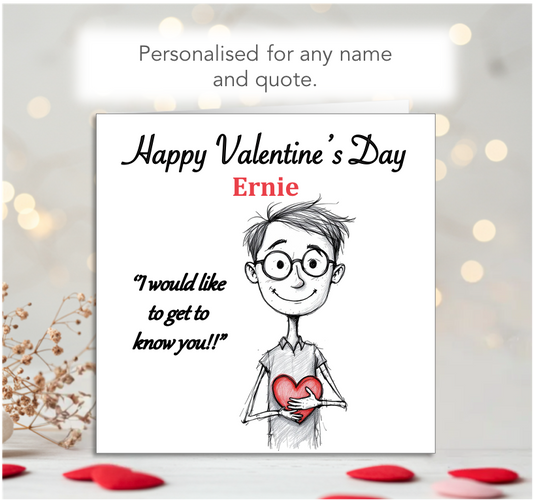 Personalised 'Mollie and Doodle' Valentine Card - I would like to get to know you