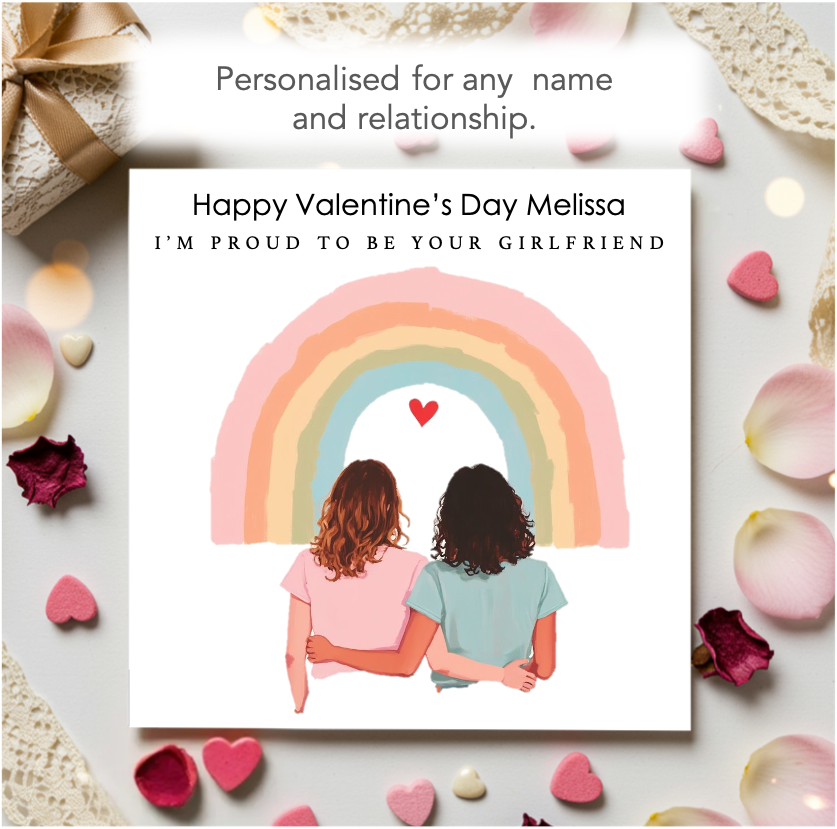 Personalised PROUD TO BE YOUR WIFE LGBTQ+ Valentine Card